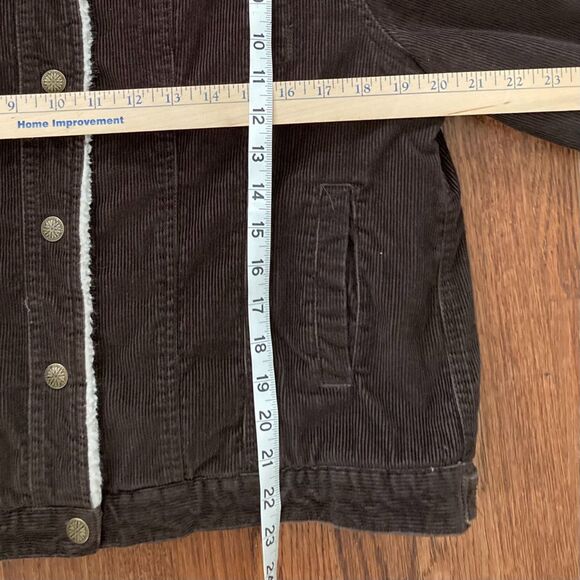 Vintage 90s Grunge Brown Corduroy Sherpa Jacket Marvin Richards Size Large - Picture 7 of 7